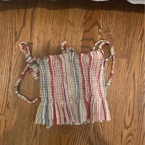 Rainbow tie crop top